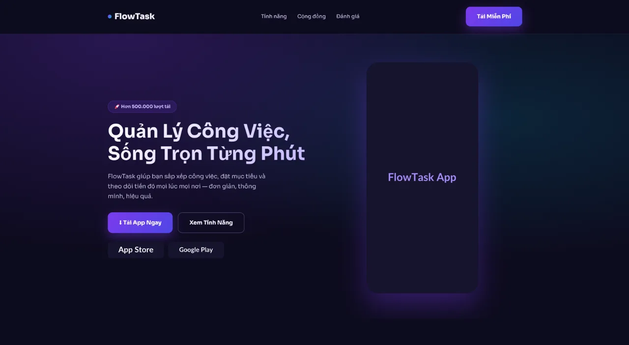 Landing Page Ứng Dụng Di Động