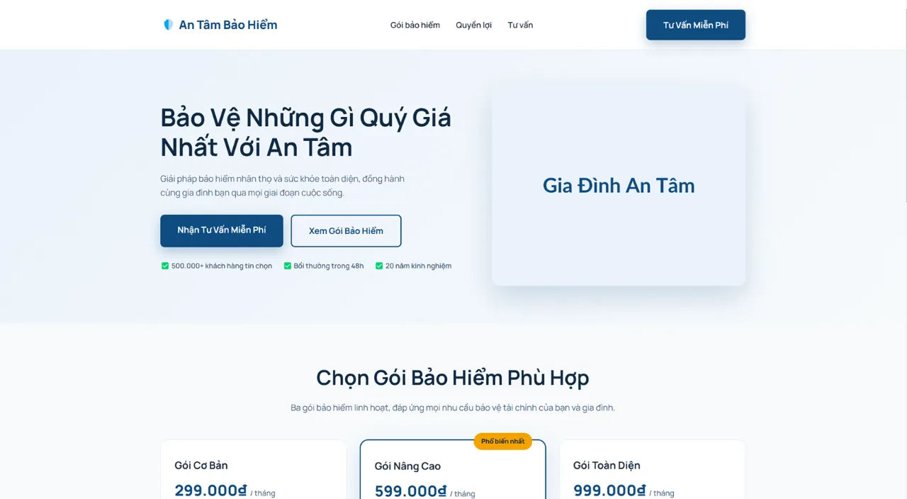 Landing Page Bảo Hiểm