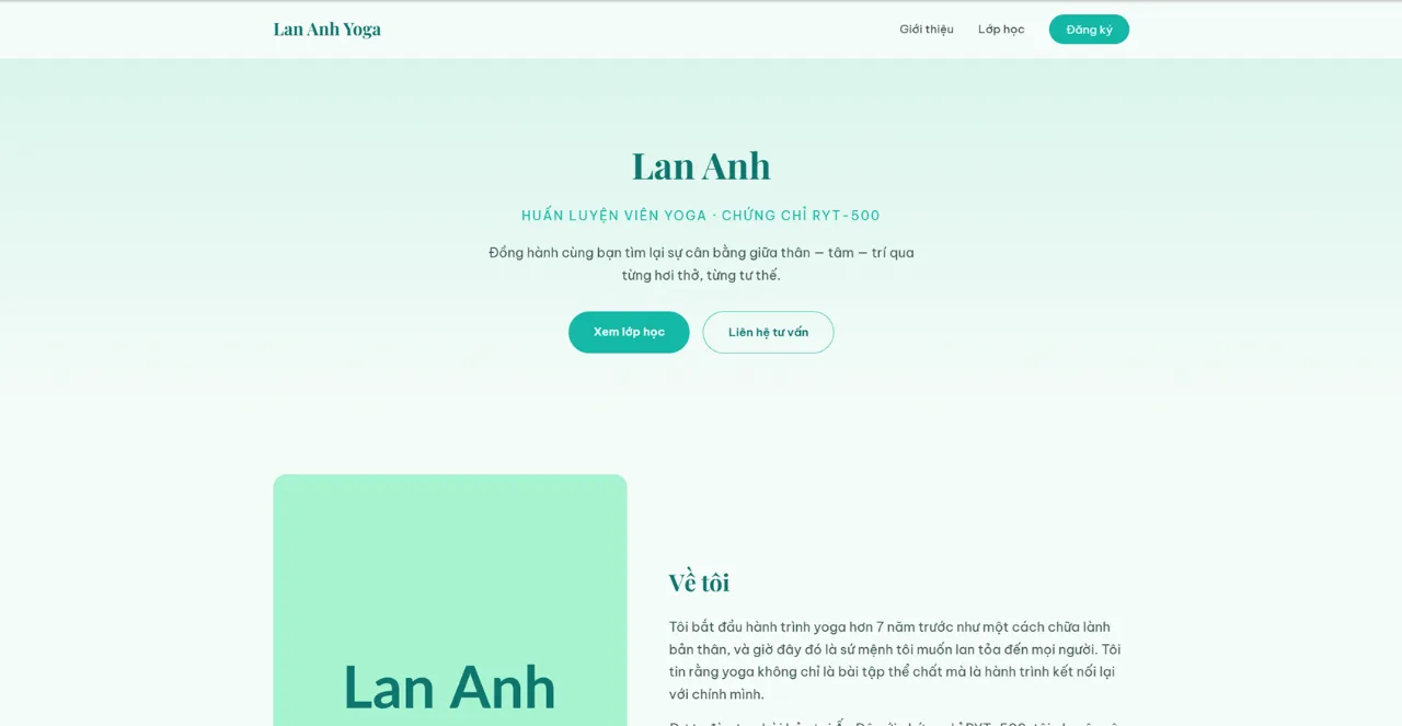 Portfolio Huấn Luyện Viên Yoga