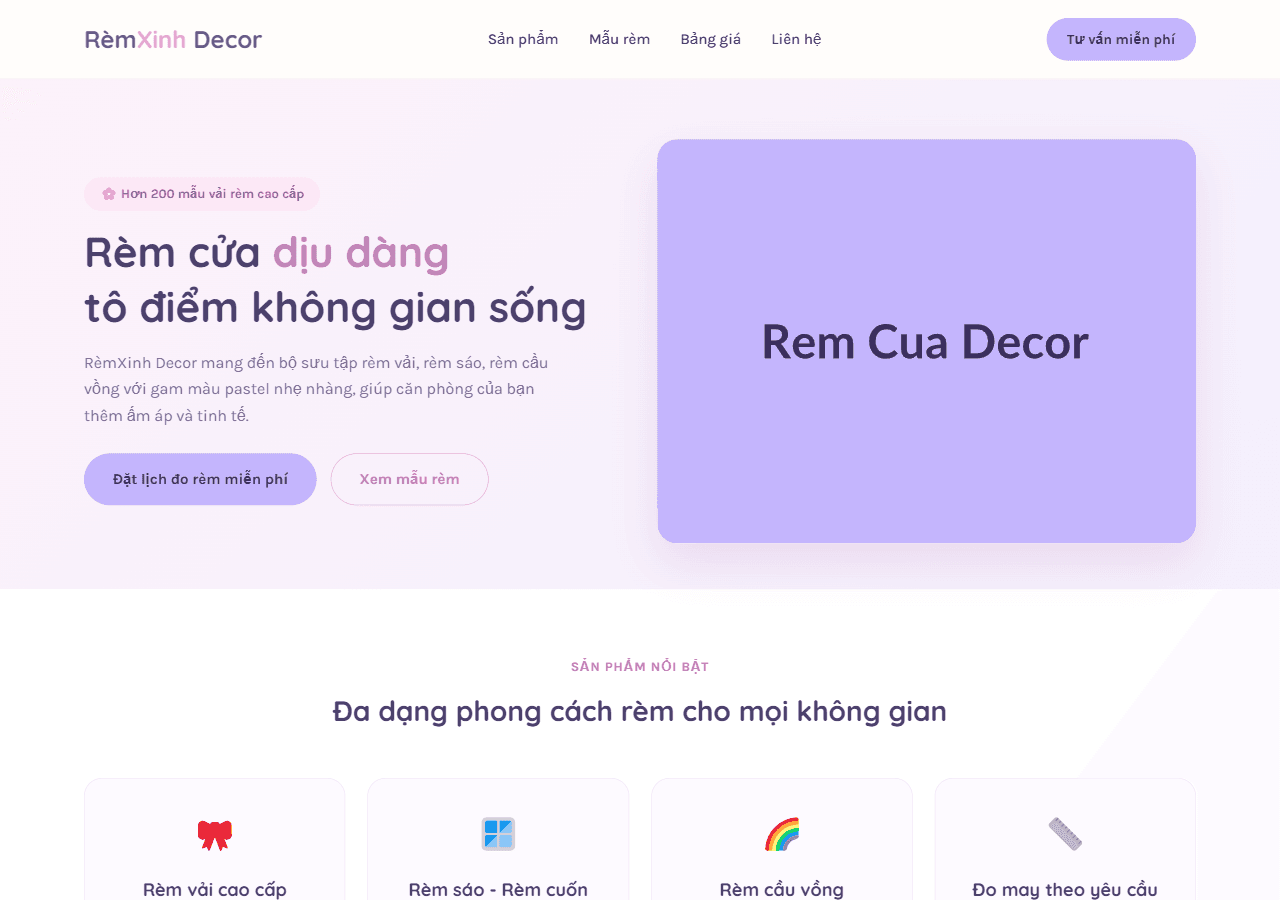 Landing Page Rèm Cửa Decor