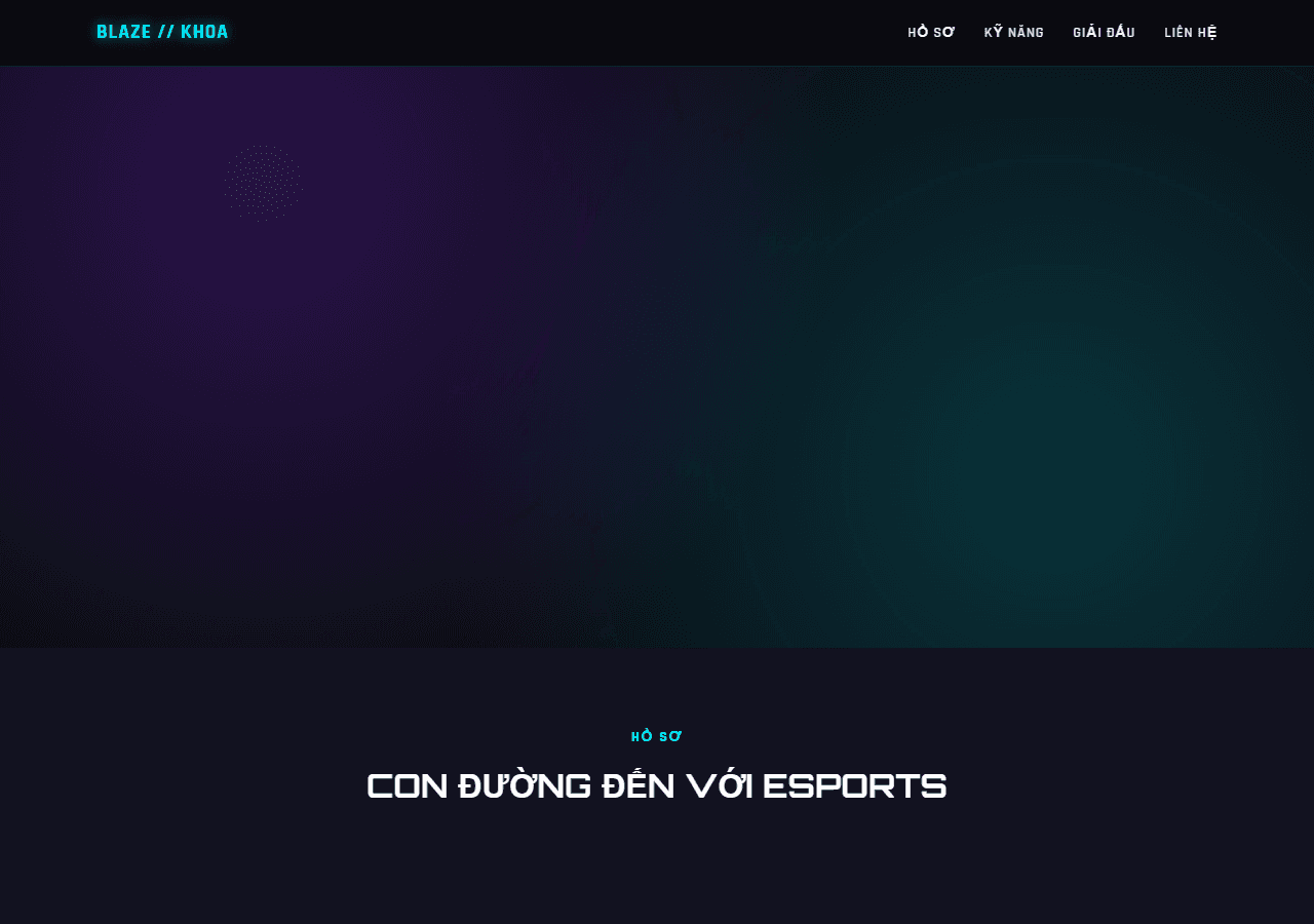Portfolio Vận Động Viên Esports